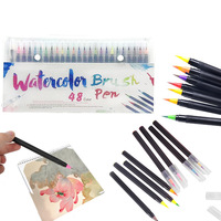 Set de marqueurs à pinceau véritable stylo aquarelle à pointe fine pour l'art en matière plastique avec pointe en feutre