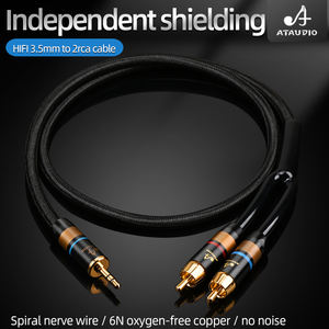Cable de Audio HIFI 6N OFC de una pieza de 3,5mm a <span class=keywords><strong>2RCA</strong></span> HiFi para teléfono, ordenador y amplificador, RCA doble para altavoz - Product Image 6