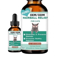 Gouttes liquides anti-boules de poils pour chats 60ml Formule naturelle Favorise la digestion Élimine les boules de poils Soutient la santé de la peau et du pelage