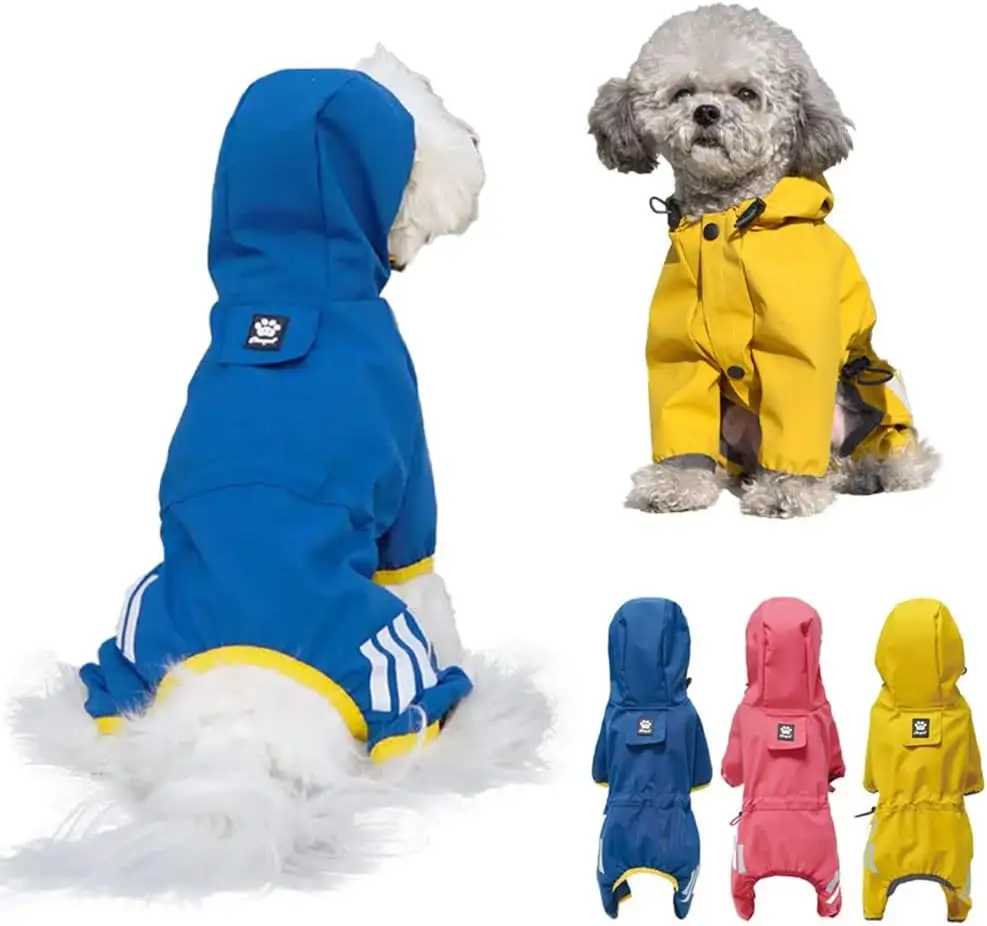 เสื้อกันฝนสุนัข เสื้อผ้าสัตว์เลี้ยงกันน้ําสะท้อนแสง เสื้อผ้าสัตว์เลี้ยงลูกสุนัข เสื้อกันฝนสะท้อนแสงสุนัข