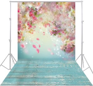 5x10ft fleur mur rose photographie arrière-plans plancher de bois nouveau-né Photo <span class=keywords><strong>Studio</strong></span> vert enfants impression numérique <span class=keywords><strong>Amazon</strong></span> 1-7 jours - Product Image 1