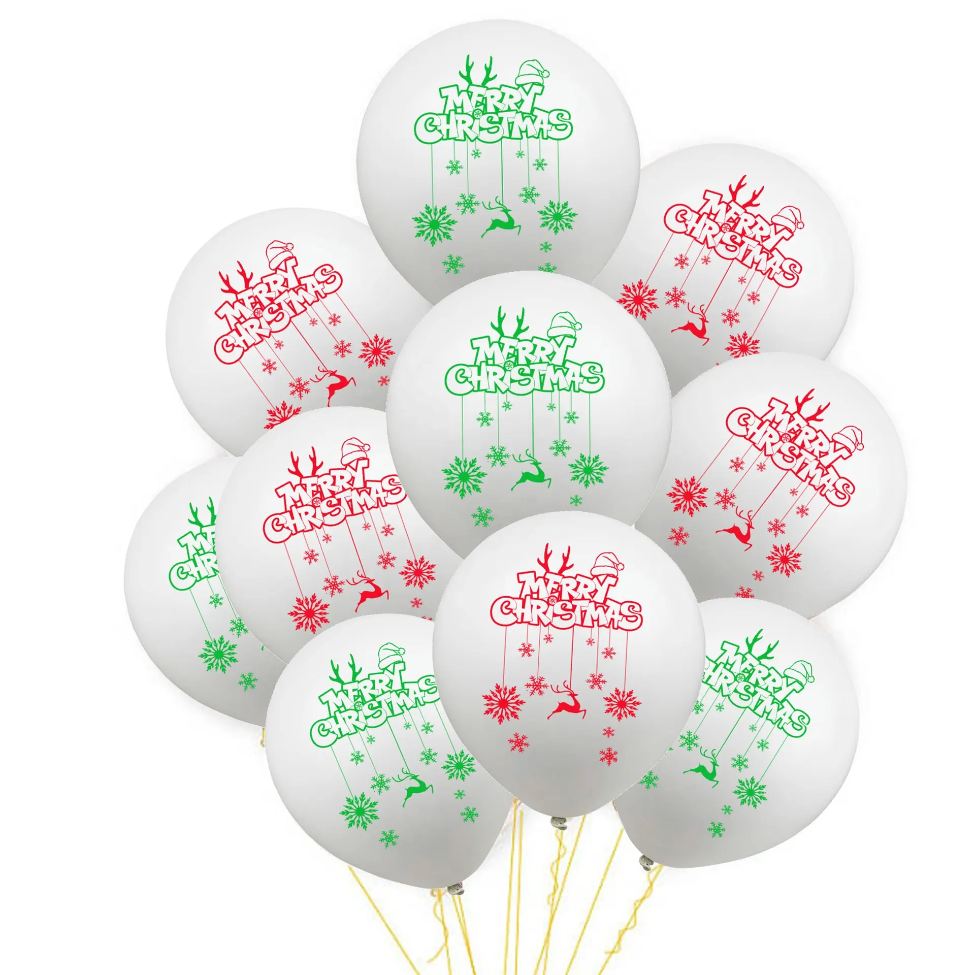 Balon konfeti lateks Natal 43 buah, balon pesta warna-warni untuk Natal Halloween putri duyung Hari Valentine