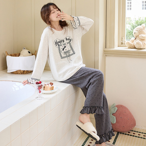 Set di indumenti da notte autunno e inverno in velluto tedesco <span class=keywords><strong>pigiama</strong></span> carino cartone animato da <span class=keywords><strong>donna</strong></span> dolce caldo Cashmere AB può indossare il <span class=keywords><strong>pigiama</strong></span> - Product Image 1