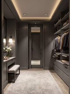 Nouvelle Armoire de Rangement Minimaliste Noire en Mélaminé pour Hommes, Personnalisable, Portable, pour <span class=keywords><strong>Dressing</strong></span> ou Penderie - Product Image 2
