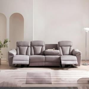 Vendita calda 4 posti Beige <span class=keywords><strong>divano</strong></span> reclinabile modulare con Console salvaspazio soggiorno - Product Image 4