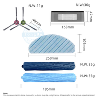 Ajustement pour Ecovacs T9 T9 AIVI T9 AIVI Plus T9 MAX Robot aspirateur pièces de rechange rouleau brosse brosse latérale Hepa filtre vadrouille tissu