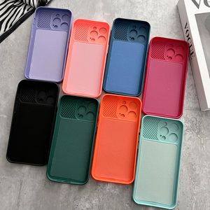 <span class=keywords><strong>Coque</strong></span> de téléphone en <span class=keywords><strong>silicone</strong></span> TPU couleur bonbon avec fenêtre coulissante pour appareil photo pour <span class=keywords><strong>iPhone</strong></span> 17 Pro Max 16 Plus 15 14 13 12 11 - Product Image 2