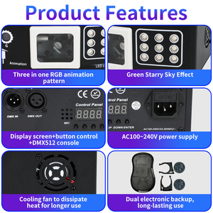 YSH 2025 Professional 3D RGB LED Animierter Sound Aktivierte Fernbedienung Fabrik OEM ODM Stage Party Disco Light - Product Image 2