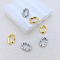 CH-LAP2215 Fermoirs mousquetons tendance plaqués argent, composants de fermoirs mousquetons en cuivre micro-pavés CZ plaqués or, crochets pour bijoux DIY