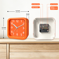 Réveil intelligent silencieux en plastique orange pour étudiants, enfants, garçons et filles, avec fonction snooze, certifié CE RoHS