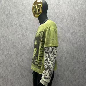 Custom <b>T</b>-<b>shirt</b> Heavyweight Cotton Oversized <b>Long</b> Sleeve Double Layer Patch Detail Streetwear Tee Wholesale Apparel <b>Men</b> <b>T</b> <b>Shirt</b> - Product Image 3
