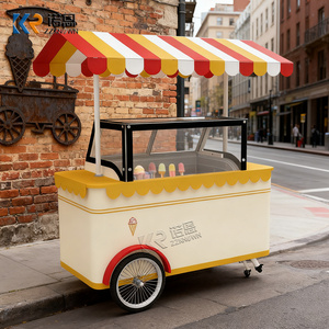 Carretto Mobile per Snack con Griglia, Trolley a Spinta per Hot Dog e Gelati con Congelatore, Carretto Ambulante per Gelati - Product Image 2