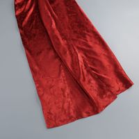 Robe de soirée longue en satin jacquard asymétrique à une épaule, avec nœud torsadé à la taille et fente avant, élégante et sexy pour femme