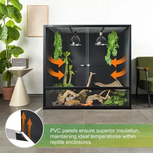 Grand enclos pour reptiles de 230 gallons, terrarium de 48x24x46 pouces de hauteur pour dragons barbus, pythons <span class=keywords><strong>ball</strong></span> pythons, porte en verre à ouverture frontale - Product Image 3