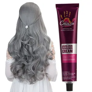 Crème Colorante Capillaire Professionnelle Effet Argent Glacé Cendré Platine Blond Permanent pour Salon de <span class=keywords><strong>Coiffure</strong></span> - Product Image 1