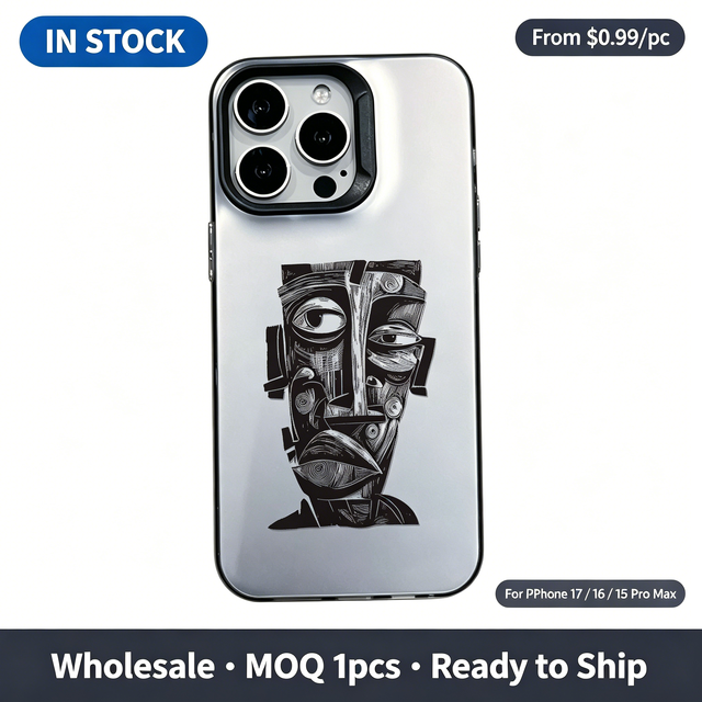 Abstract Art Linear Portrait Face 'I'm ART.' Graphic Matte Phone Case, Shockproof Cover for iPhone 17 16 15 14 13 Pro Max