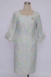 Vestidos Casuales Elegantes de Poliéster de Lujo Premium con Estampado Floral para Mujer, Vestido de Iglesia de Talla Grande con Spandex - Product Image 5