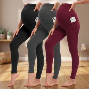 MOQ High Quality Full Length Lightweight Solid Elastic Waist Eco-Friendly Breathable Tummy <b>Control</b> Women <b>Leggings</b> New Fitness - Product Image 3