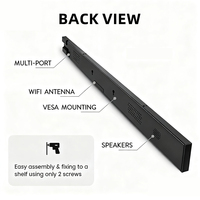 Barra de Pantalla Extensible 4K para Publicidad en Texto, Pantalla Ancha de Alto Brillo de 23.6 Pulgadas, Monitor de Estante para Comercios, Señalización Digital para Centros Comerciales