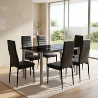 Table ronde moderne en verre avec incrustation de marbre, ensemble de meubles contemporains pour salle à manger, cuisine, maison, hôtel, école, appartement