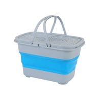 Seau de pêche pliable et rétractable en plastique avec protection pour poissons vivants, conception épaissie