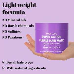 Salon professionnel <span class=keywords><strong>masque</strong></span> capillaire violet profond traitement hydratant réparation endommagé coloré sec crépus soin des <span class=keywords><strong>cheveux</strong></span> conditionneur à la kératine - Product Image 2