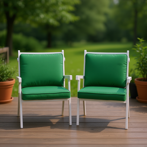 Ensemble de 2 coussins de chaise d'extérieur en tissu Oxford vert 100 % polyester - Product Image 2