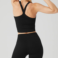 Gilet de sport en forme de taille naturelle bretelles réglables débardeur préféré avec soutien-gorge de Yoga en tissu fileté cousu