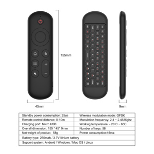 Black M5 Air <span class=keywords><strong>Mouse</strong></span> con Mini teclado Modo dual 5,2 y 2,4G Control remoto inalámbrico Precio de descuento Retroiluminación Material plástico - Product Image 3