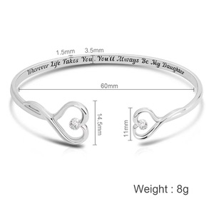 Bracciale a Polsino con Cuore Infinito in Acciaio Inossidabile per Donne, Regalo per Sorelle, Damigelle, <span class=keywords><strong>Compleanno</strong></span>, Natale - Product Image 3
