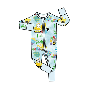 RTS Sıcak Fırsat Paskalya Baskılı Bambu Fermuarlı Tulum Takımı Sevimli Yenidoğan Kız Çocuk Giysileri Bebek Çocuk Giysileri - Product Image 3