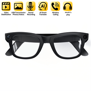 Lunettes intelligentes E02 AI très vendues, prenant en charge la prise de photos et la prise de vidéos, avec des verres teintés réglables manuellement. Confortables à porter. - Product Image 1