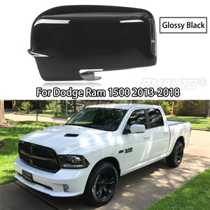 For 2013-2018 Dodge RAM 1500 Replacement Car Reaview <b>Mirror</b> Cover <b>Shell</b> Caps With Turn Sinal 68096199AF 68096198AH Glossy Black - Product Image 1