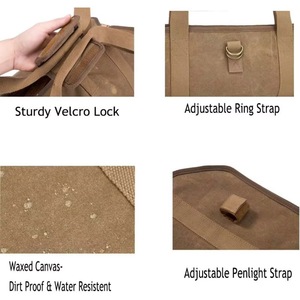 Sac de transport pour bois de chauffage en toile personnalisé, échantillon gratuit, pour le camping en plein air, avec une pochette robuste pour bûches de cheminée - Product Image 4