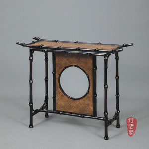 Bamboo Console Table Lacquered Chinese Style Handmade Entryway Table - Product Image 1