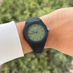 Montre en alliage pour homme CILOA, design sportif vert, 20 mm, aiguille simple, mouvement à quartz étanche, haute qualité, personnalisable, cadeau - Product Image 6