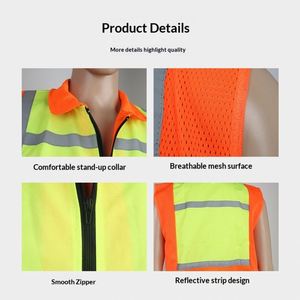Gilet réfléchissant à fixation rapide pour travailleurs sanitaires, impression personnalisée, idéal pour le jardinage, l'architecture, la circulation nocturne et les services routiers - Marque - Product Image 2