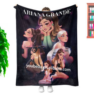 Nouvelle arrivée 2024, couverture personnalisée bon marché d'usine, design populaire, chanteuse <span class=keywords><strong>Ariana</strong></span> Grande, couverture chaude et confortable pour cadeau - Product Image 4