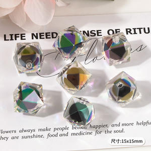 16mm Acrylic AB Coated Square Beads - <b>Sparkling</b> Duo Color Hollow Geometric Beads for DIY Jewelry Making <b>Bag</b> Bracelet Car Charm - Product Image 4