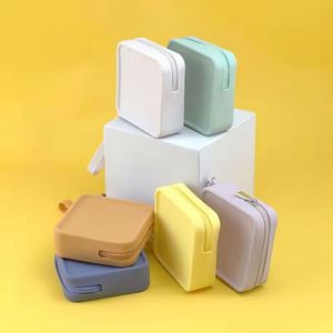 Everyday Travel Organizer <b>Square</b> Silicone Pouch Bag for Lipstick <b>Keys</b> ID Cards Perfume Feminine Care Bathroom Storage Solution - Product Image 6