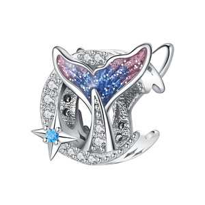 Popular white brass gradient epoxy mermaid tail crescent <b>beaded</b> <b>bracelet</b> for DIY women - Product Image 1