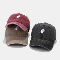 Casquette de baseball Ghost Dad pour hommes et femmes, broderie Halloween, en coton lavé, avec boucle métallique réglable, vente en gros