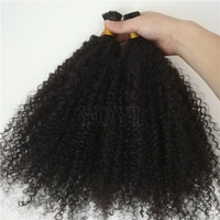 Vente en gros de cheveux humains 100% naturels 4c Micro Twist Afro Kinky Bulk pour extensions de cheveux en forme de I