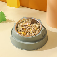 Миска для собак Snows Paws пластиковая, одинарная, в форме головы, со съемной высокой подставкой, для защиты шеи, экологичная, водонепроницаемая IPX5, закругленная
