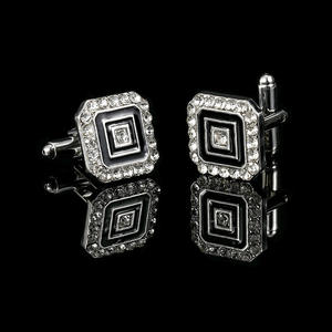 ヨーロッパ系アメリカ人クラウンダイヤモンドブルークリスタルカフリンクス男性用スーツおしゃれなトレンディなフレンチシャツボタン結婚式 - Product Image 6