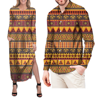 Ensembles de vêtements pour couples pour la Saint-Valentin, robe slim, motifs africains Kitenge, chemises pour hommes, ensemble de 2 pièces pour couples, logo personnalisé