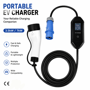 เครื่องชาร์จรถยนต์ไฟฟ้าแบบพกพา 7kW 32A หน้าจอขนาดใหญ่ ปลั๊ก EU กันน้ำ IP65 ปรับกระแสไฟได้ - Product Image 2