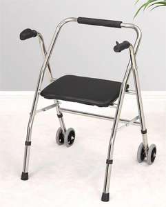 Ayudas para caminar para <span class=keywords><strong>ancianos</strong></span> de acero inoxidable plegable con <span class=keywords><strong>ruedas</strong></span> y asiento antideslizante Rollator - Product Image 3