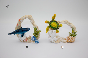 Statue e figurine di animali marini in poliresina all'ingrosso - Decorazioni da tavolo ecologiche in stile spiaggia per delfini, squali, tartarughe marine e <span class=keywords><strong>manta</strong></span> - Product Image 3