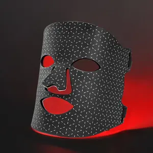 Máscara de belleza Led facial 630nm 830nm Control remoto de doble chip Máscara infrarroja LED recargable portátil Terapia de luz roja